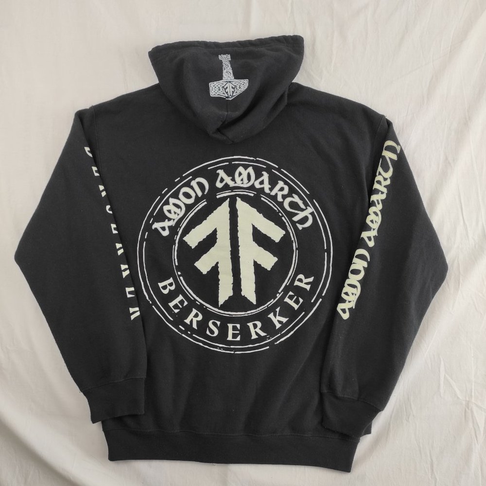 Amon Amarth Berserker Hoodie Black Sz M Gildan Tag
